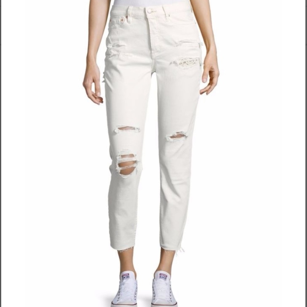 Free People Jeans Distressed Lacey Stilt Skinny